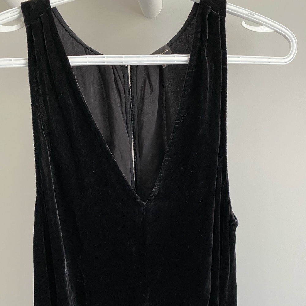 Black Velvet Deep V Blouse